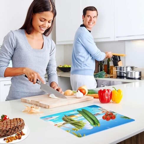 6Pcs 11×15 Inch Sublimation Cutting Board Blanks, Textured Tempered Glass Cutting Board for Kitchen, Anti Slip Heat Resistant Glass Chopping Boards for DIY Countertop Heat Press Machine in Saudi Arabia