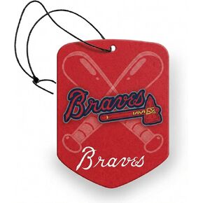 MLB Atlanta Braves Car Air Freshener - Team Logo Scented Hanging Air Freshener, Red Shield Design with "Atlanta Braves" Logo, Sports Fan Auto Fragrance for Cars, Trucks, Home (2 Pack) in Saudi Arabia