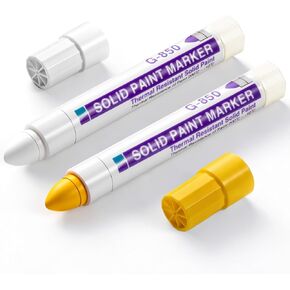 2 Pcs Solid Paint Markers Waterproof Fade Resistant Permanent Marker Pens for Metal Tire Glass Wood Home and Industrial Long Lasting Pens Suitable for Wet Oil Concrete Surfaces in Kuwait