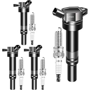 UF651 & 9686 Ignition Coil Pack and Iridium Spark Plugs Set of 4 Automotive Compatible with Hyundai Elantra Tucson/Kia Soul Forte 2011 2012 2013 2014 2015 2016 2017 2018 1.8L 2.0L L4 C1804 in Saudi Arabia