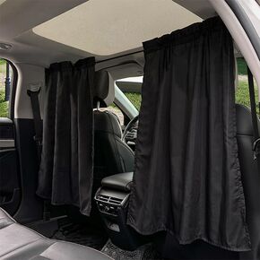Lightweight Car Divider Curtain, Universal Fit Car Privacy Curtains, Detachable Sunshade Covers, Backseat Blackout Curtain for Car Camping Travel Breaks, 27.5"×55", Black in Kuwait