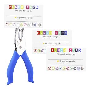 KINGSUPER 200 Pcs Punch Cards Reward Punch Cards with 1 Pcs Paper Hole Puncher in Saudi Arabia