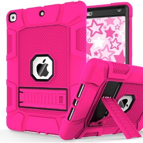 iPad 9th Generation Case, iPad 8th Generation Case, iPad 7th Generation Case, Hybrid Shockproof Rugged Drop Protection Cover with Kickstand for iPad 10.2'' 2021/2020/2019 Released (Rose Pink) in Saudi Arabia