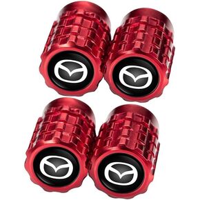 4Pcs Car Tire Valve Stem Caps, Tires Air Caps Cover Corrosion Resistant Tire Valve Cap Accessory for Mazda CX-3 CX-5 RX-7/RX-8 MX-5 All ModelsWheel Caps MZD_Red in Saudi Arabia