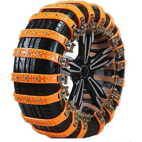 Snow Chains Tire for Land Rover Discovery 5 D250 D300 D350 2020-2024+,Portable Adjustable & Strong Grip Tire Chains with Serrated Non-Slip Design,Durable,A/Orange-10PCS in Saudi Arabia