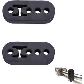 2 Pcs 4 Holes Rubber Exhaust Hangers, 0.47 Inch Adjustable Pipe Insulator for Vehicle Models, Universal Muffler Support Mounts for Car Truck SUV Maintenance Accessory in Saudi Arabia