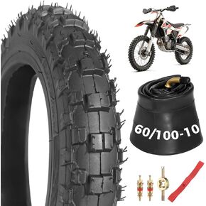 yeesport 2.50-10 Dirt Bike Tire and Tube Kit, 60/100-10 Off Road Tire and 2.50-10 Dirt Bike Tube with Rim Strip and Valve Core Tools, 10 Inch Pit Bike Tire for Mini Dirt Bikes, Front Rear Wheel in Saudi Arabia