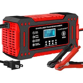 6-Amp Battery Charger, 12V 6A Lead Acid Portable Car Battery Charger 4-Stage Trickle Charger Smart Battery Maintainer w/Temp Compensation for Car Truck Lawn Mower Boat Marine in Kuwait