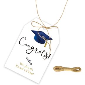 50pcs Congrats Grad Thank You Tags, Class of 2026 Gift Tag with String for Graduation Party, Masterd It Thank You Paper Tags for Grad Party Favors in Kuwait