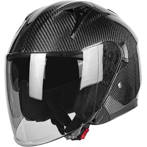 Kaese 3/4 Carbon Fiber Motorcycle Helmet with Dual Lens Shield, DOT Approved Lightweight Full Face Protection for Men Women in Saudi Arabia