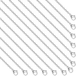 20 Pack Silver Chain Stainless Steel Link Cable Chain with Lobster Clasps for DIY Jewelry Making(17+19 Inch） in Saudi Arabia