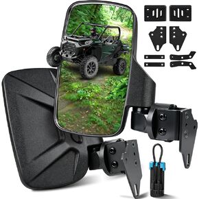 مرايا جانبية Defender، مرآة UNIGT UTV متوافقة مع Can Am Defender HD10 HD9 HD8 HD7 HD5 2016-2026، مرآة كبيرة/سهلة التركيب/قابلة للتعديل تناسب كامل الباب، نصف باب، بدون أبواب وحزام أمان قطعة واحدة in Kuwait