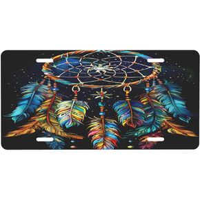 Ethnic Dream Catcher Colorful License Plate for Front of Car Front License Plates Aluminum Metal Suitable for Truck Car Door Plate Bar Cafe Auto Accessories for Men Women 6 x 12 in in Saudi Arabia