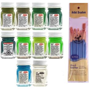 Make Your Day Testors Green Enamel Paint Variety (Pack of 10) Paintbrushes in Saudi Arabia
