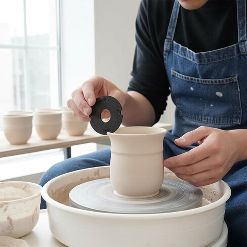 2-Piece Pottery Rim Sizing and Trimming Tool Set - Efficient Portable Round Tool for Smooth Uniform Rims on Clay Bowls, Mugs, and Pots in Kuwait