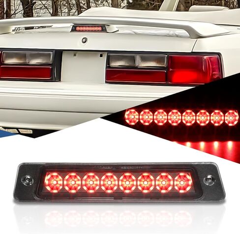 Auto Dynasty OEM Spoiler Model 3D LED خلفي ضوء الفرامل الثالث ارتفاع جبل مصباح التوقف متوافق مع 1987-1993 فورد موستانج LX هاتشباك، الإسكان الأسود in Kuwait