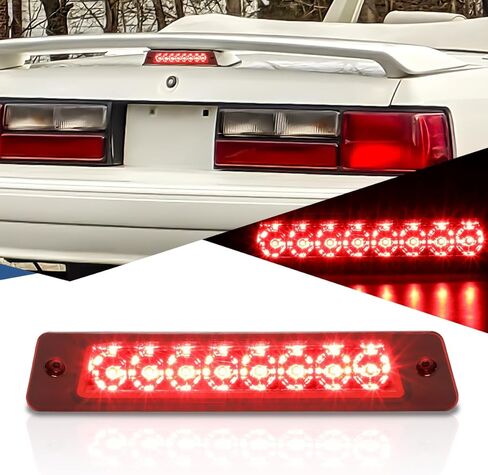 Auto Dynasty OEM Spoiler Model 3D LED خلفي ضوء الفرامل الثالث ارتفاع جبل مصباح التوقف متوافق مع 1987-1993 فورد موستانج LX هاتشباك، الإسكان الأسود in Kuwait