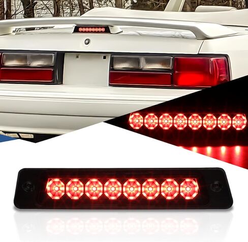 Auto Dynasty OEM Spoiler Model 3D LED خلفي ضوء الفرامل الثالث ارتفاع جبل مصباح التوقف متوافق مع 1987-1993 فورد موستانج LX هاتشباك، الإسكان الأسود in Kuwait