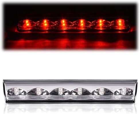 LQI LED ضوء الفرامل الثالث متوافق مع Leer Are Century Truck Cap Topper، Cargo Light Parking Light راحة ضوء الفرامل الثالث عدسة واضحة الإسكان الكروم، AT-LED-36R AT-LED-36R-01 in Kuwait