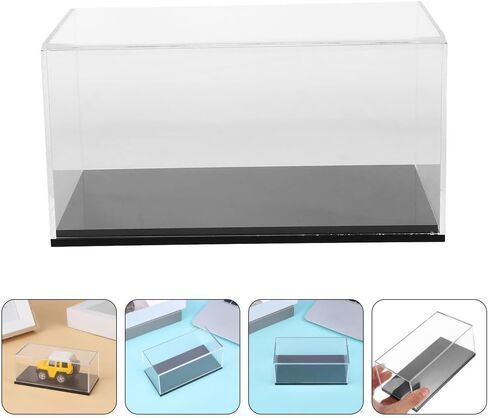 Totority 1 65 مقياس من الأكريليك الشفاف لنموذج السيارة صندوق عرض منظم ضد الغبار للعبة Diecast سيارات الشكل المقتنيات حقيبة تخزين 4.72 × 2.28 × 1.88 بوصة in Kuwait