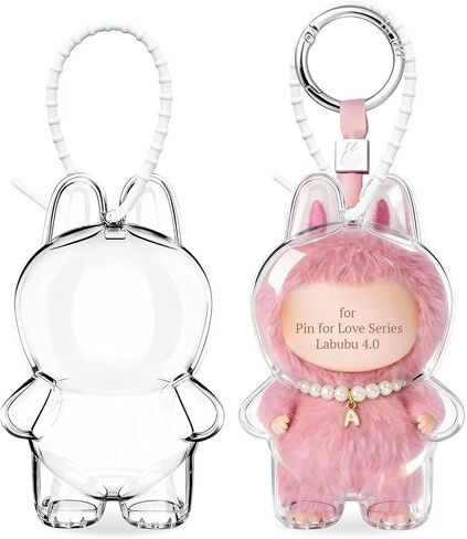 Protective Display Case 1pc for Monsters Pin for Love Series - Crystal Clear Hard Display Box with Keychain & Dustproof Cover, Secure Backpack Hooks for Shelffor 4.13in (10.5cm) in Saudi Arabia