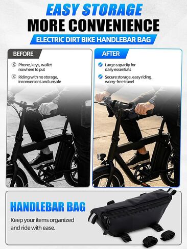 حقيبة المقود لRidstar Q20 Tuttio Soleil 01 Yozma IN10 Surron Eride Pro MACFOX Rawrr Mantis Ebox ETM RTR، حقيبة شريط تخزين الإطار الأمامي لبطاقة الهاتف Ebike مفتاح الضروريات اليومية in Kuwait