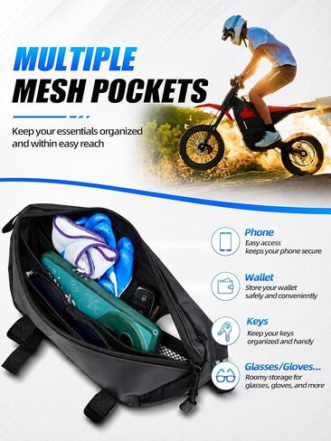 حقيبة المقود لRidstar Q20 Tuttio Soleil 01 Yozma IN10 Surron Eride Pro MACFOX Rawrr Mantis Ebox ETM RTR، حقيبة شريط تخزين الإطار الأمامي لبطاقة الهاتف Ebike مفتاح الضروريات اليومية in Kuwait