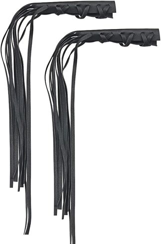 Motorcycle Brake Clutch Covers, Handlebar Tassels Fringe Leather Throttle Grip Covers with Ribbon 2Pcs (Black) in Saudi Arabia