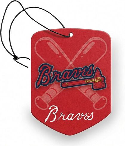 MLB Atlanta Braves Car Air Freshener - Team Logo Scented Hanging Air Freshener, Red Shield Design with "Atlanta Braves" Logo, Sports Fan Auto Fragrance for Cars, Trucks, Home (2 Pack) in Saudi Arabia