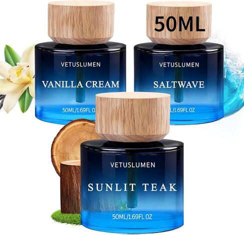 Car Air Freshener, 50ml /1.7fl oz Large Capacity Air Freshener Diffuser Set, 3-Scent Natural Essential Oil Fragrance Aromatherapy, Long-Lasting Fragrance Premium Auto Perfume Accessories in Saudi Arabia
