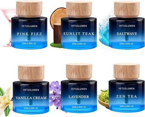 Car Air Freshener, 50ml /1.7fl oz Large Capacity Air Freshener Diffuser Set, 3-Scent Natural Essential Oil Fragrance Aromatherapy, Long-Lasting Fragrance Premium Auto Perfume Accessories in Kuwait