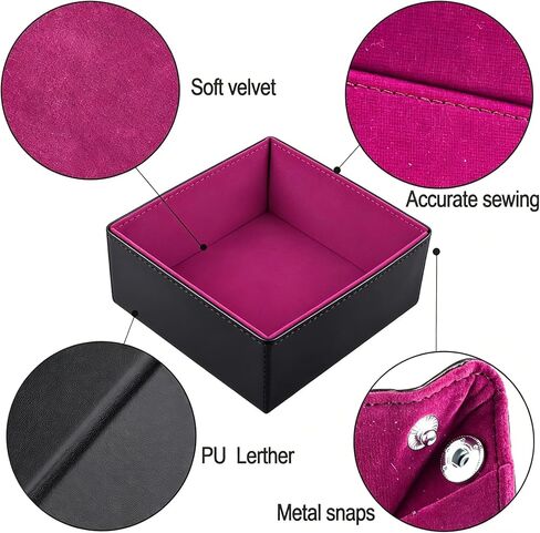 Double Sided Dice Tray, Folding Quadrilateral PU Leather and Velvet Dice Holder for D&D RPG Dice Games in Kuwait
