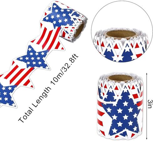 FYSUIMU Patriotic Star Bulletin Board Border Red Blue 4th of July Star Stripe Die Cut Trim Border Roll for Independence Day Chalkboard Wall Decoration in Kuwait