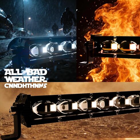 50in-52in 144W Single Row LED Light Bar Ultra-Slim Combo Beam Fog Driving Work Roof Bumper Lighting 6D Reflectors for Offroad 4x4 Trucks SUV ATV UTV in Saudi Arabia