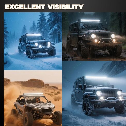 50in-52in 144W Single Row LED Light Bar Ultra-Slim Combo Beam Fog Driving Work Roof Bumper Lighting 6D Reflectors for Offroad 4x4 Trucks SUV ATV UTV in Saudi Arabia