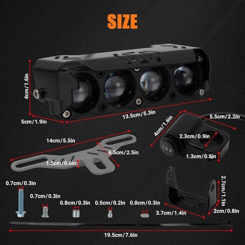 PSLER Dirt Bike Light Bar Universal Dirtbike Light Bar 7/8" Handlebar Headlight kit for CRF110 CRF250F KLX110 TTR110 TTR110E RM85 YZF450 in Kuwait