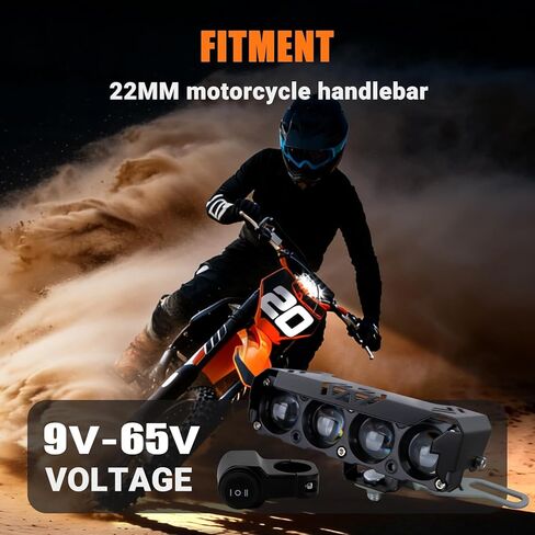 PSLER Dirt Bike Light Bar Universal Dirtbike Light Bar 7/8" Handlebar Headlight kit for CRF110 CRF250F KLX110 TTR110 TTR110E RM85 YZF450 in Kuwait