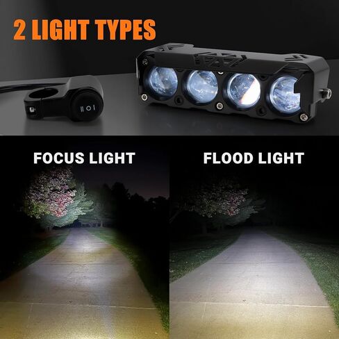 PSLER Dirt Bike Light Bar Universal Dirtbike Light Bar 7/8" Handlebar Headlight kit for CRF110 CRF250F KLX110 TTR110 TTR110E RM85 YZF450 in Kuwait