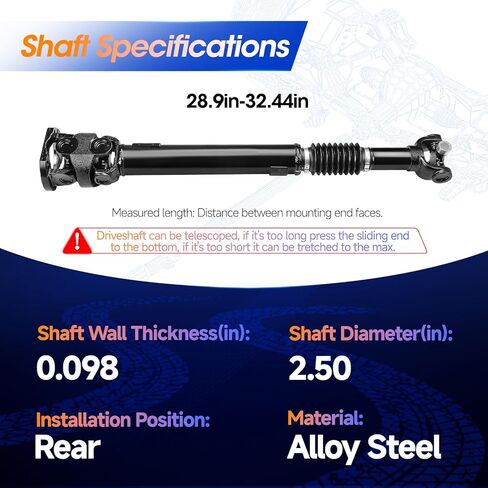 Front Drive Shaft Prop Shaft Driveshaft Assembly Fit for [4WD Manual Transmission] Fit for Dodge Ram 1500 1997-2001, for Ram 2500| Ram 3500 1994-2002, OE 938-156, 52105840AB in Kuwait