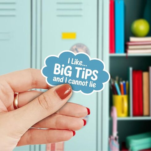 3Pcs I Like Big Tips and I Cannot Lie Sticker Funny Waitress Bartender Barista Gift for Tip Jar I Like Big Tips and I Cannot Lie Stickers Service Decal for Laptop Bottle Notebook Toolbox Hard Hat 3" in Kuwait