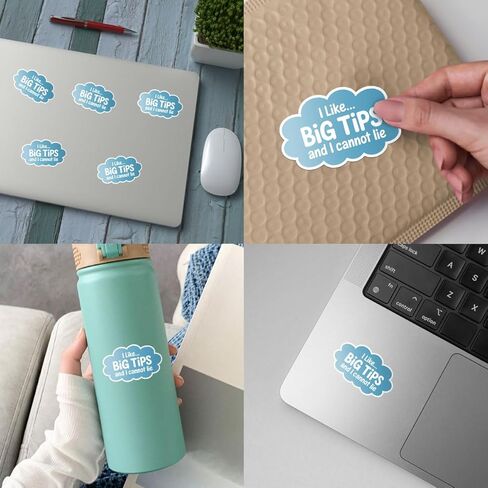 3Pcs I Like Big Tips and I Cannot Lie Sticker Funny Waitress Bartender Barista Gift for Tip Jar I Like Big Tips and I Cannot Lie Stickers Service Decal for Laptop Bottle Notebook Toolbox Hard Hat 3" in Kuwait
