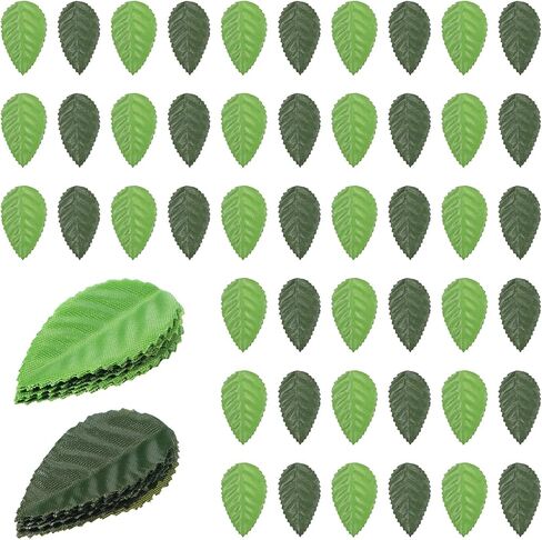 200Pcs Artificial Rose Leaves, Mixed Green Faux Silk Leaves, 2 Colors Fake Faux Leaf for DIY Crafts, Floral Arrangements, Wedding Decor, Scrapbooking, and Home Decoration in Saudi Arabia