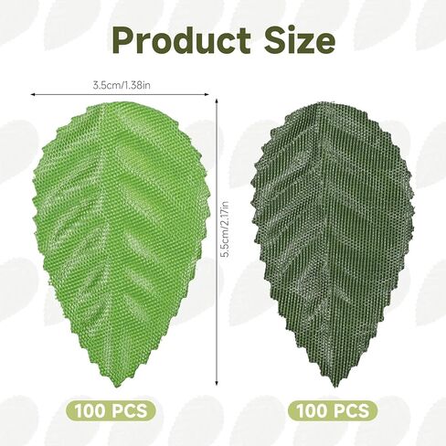 200Pcs Artificial Rose Leaves, Mixed Green Faux Silk Leaves, 2 Colors Fake Faux Leaf for DIY Crafts, Floral Arrangements, Wedding Decor, Scrapbooking, and Home Decoration in Saudi Arabia