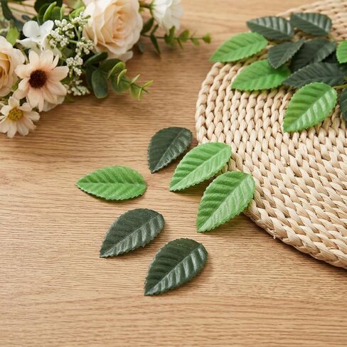 200Pcs Artificial Rose Leaves, Mixed Green Faux Silk Leaves, 2 Colors Fake Faux Leaf for DIY Crafts, Floral Arrangements, Wedding Decor, Scrapbooking, and Home Decoration in Saudi Arabia