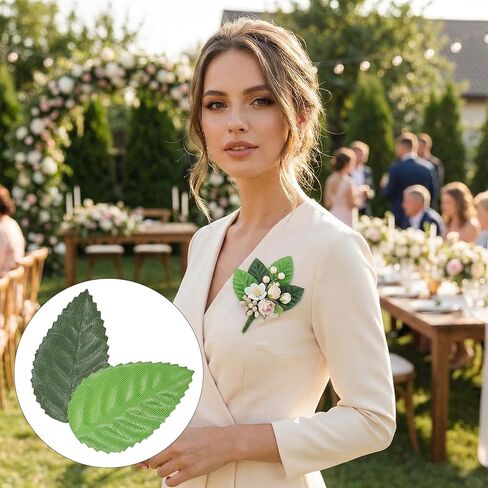 200Pcs Artificial Rose Leaves, Mixed Green Faux Silk Leaves, 2 Colors Fake Faux Leaf for DIY Crafts, Floral Arrangements, Wedding Decor, Scrapbooking, and Home Decoration in Saudi Arabia
