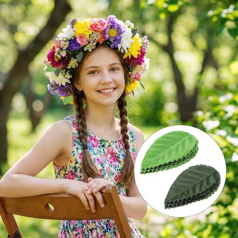 200Pcs Artificial Rose Leaves, Mixed Green Faux Silk Leaves, 2 Colors Fake Faux Leaf for DIY Crafts, Floral Arrangements, Wedding Decor, Scrapbooking, and Home Decoration in Saudi Arabia
