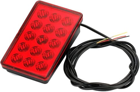 Universal 15 LEDs Rear Third 3RD Strobe Flashing Tail Brake Light Stop Warning Lights, Universal Fit for 12V Motorcycle Electric Motor, Smoke Lens in Kuwait