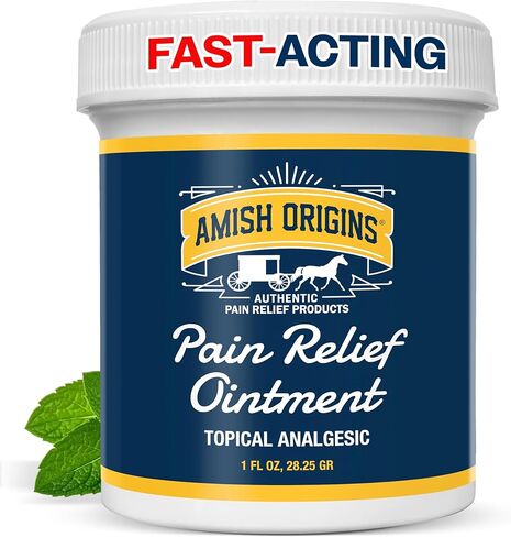 Amish Origins Pain Relief Ointment 3.5 oz Maximum Strength All Natural Discomfort Reliever for Joint, Muscle, Knee, Back, Neuropathy in Saudi Arabia