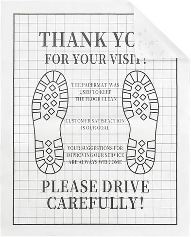 Paper Floor Mats for Cars, Disposable White Automotive Floor Mats, Waterproof Kraft Paper Car Floor Mats, Temporary Car Detailing Supplies, Interior Car Accessories for Auto Dealership (100) in Saudi Arabia