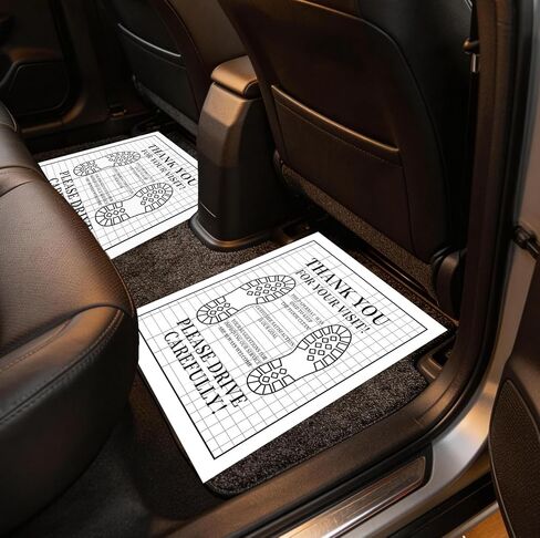 Paper Floor Mats for Cars, Disposable White Automotive Floor Mats, Waterproof Kraft Paper Car Floor Mats, Temporary Car Detailing Supplies, Interior Car Accessories for Auto Dealership (100) in Saudi Arabia